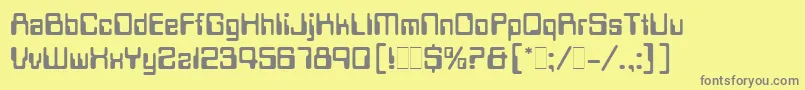 DataSeventyLetPlain.1.0 Font – Gray Fonts on Yellow Background