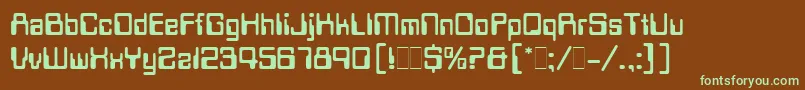 Шрифт DataSeventyLetPlain.1.0 – зелёные шрифты на коричневом фоне