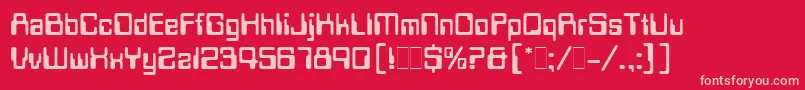 Czcionka DataSeventyLetPlain.1.0 – różowe czcionki na czerwonym tle