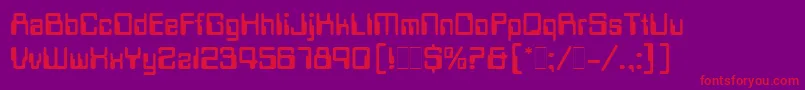 フォントDataSeventyLetPlain.1.0 – 紫の背景に赤い文字