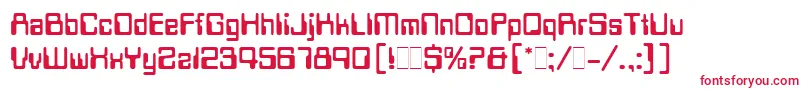 フォントDataSeventyLetPlain.1.0 – 白い背景に赤い文字