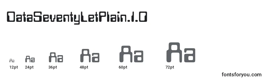 Размеры шрифта DataSeventyLetPlain.1.0