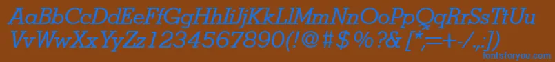 StymieItalic Font – Blue Fonts on Brown Background