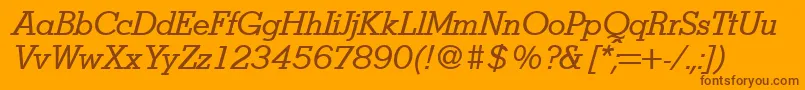Czcionka StymieItalic – brązowe czcionki na pomarańczowym tle