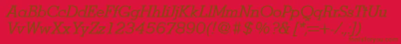 StymieItalic Font – Brown Fonts on Red Background