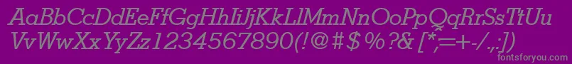フォントStymieItalic – 紫の背景に灰色の文字