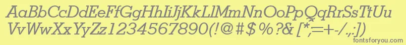 Czcionka StymieItalic – szare czcionki na żółtym tle