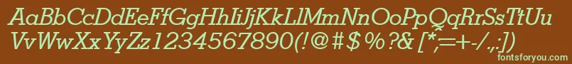 StymieItalic Font – Green Fonts on Brown Background