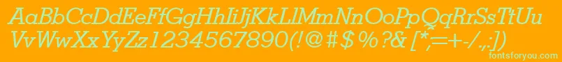 StymieItalic Font – Green Fonts on Orange Background