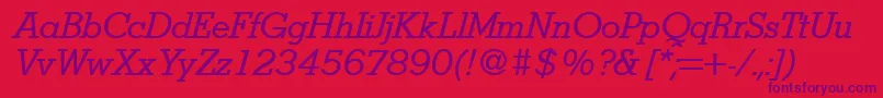 StymieItalic Font – Purple Fonts on Red Background