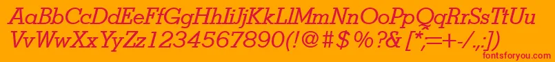 フォントStymieItalic – オレンジの背景に赤い文字