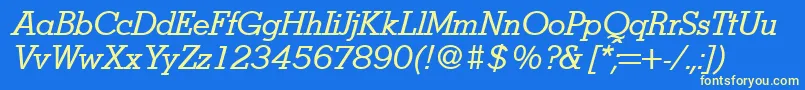 StymieItalic Font – Yellow Fonts on Blue Background