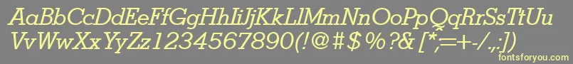 StymieItalic Font – Yellow Fonts on Gray Background