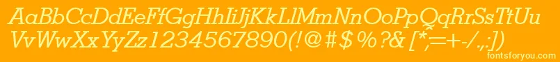 StymieItalic Font – Yellow Fonts on Orange Background