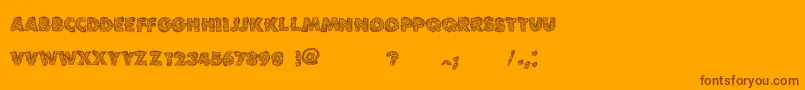 VtksLoveandpeace-Schriftart – Braune Schriften auf orangefarbenem Hintergrund