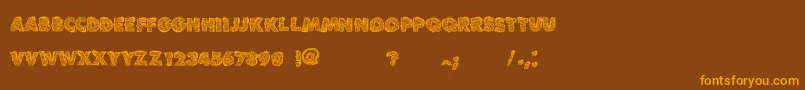 Шрифт VtksLoveandpeace – оранжевые шрифты на коричневом фоне