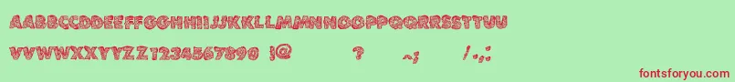 VtksLoveandpeace Font – Red Fonts on Green Background