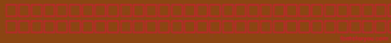 フォントEggshellRegular – 赤い文字が茶色の背景にあります。