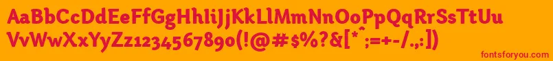 OtariHeavy Font – Red Fonts on Orange Background