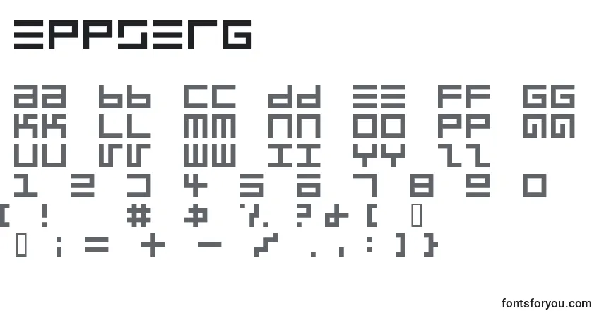 A fonte Eppserg – alfabeto, números, caracteres especiais