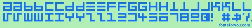 フォントEppserg – 青い文字は緑の背景です。