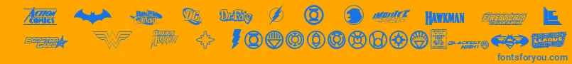 DcComics Font – Blue Fonts on Orange Background