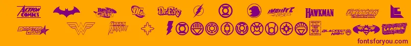 DcComics Font – Purple Fonts on Orange Background