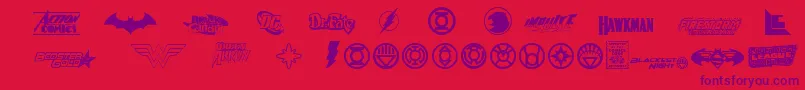 DcComics Font – Purple Fonts on Red Background