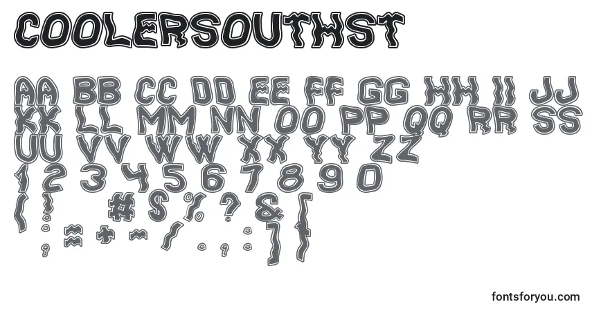 A fonte CoolerSouthSt – alfabeto, números, caracteres especiais