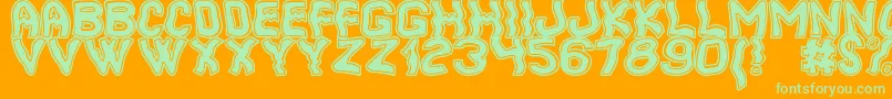 Czcionka CoolerSouthSt – zielone czcionki na pomarańczowym tle