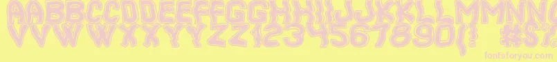 フォントCoolerSouthSt – ピンクのフォント、黄色の背景