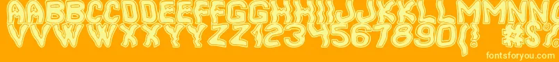 fuente CoolerSouthSt – Fuentes Amarillas Sobre Fondo Naranja
