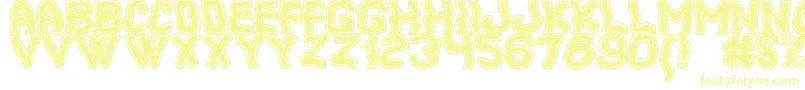 フォントCoolerSouthSt – 白い背景に黄色の文字