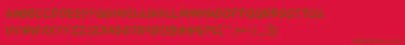 Buddychampionrotate Font – Brown Fonts on Red Background