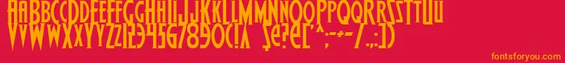 フォントWolf4 – 赤い背景にオレンジの文字