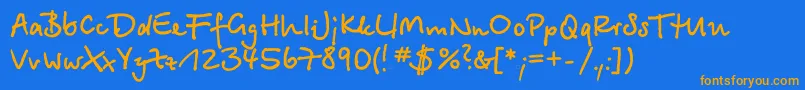 BetinascriptcttBold Font – Orange Fonts on Blue Background