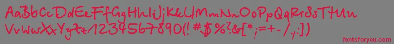 フォントBetinascriptcttBold – 赤い文字の灰色の背景