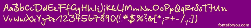 BetinascriptcttBold Font – Yellow Fonts on Purple Background