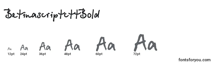 Размеры шрифта BetinascriptcttBold