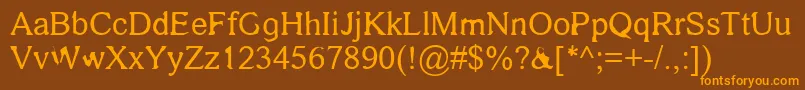 Skat-Schriftart – Orangefarbene Schriften auf braunem Hintergrund
