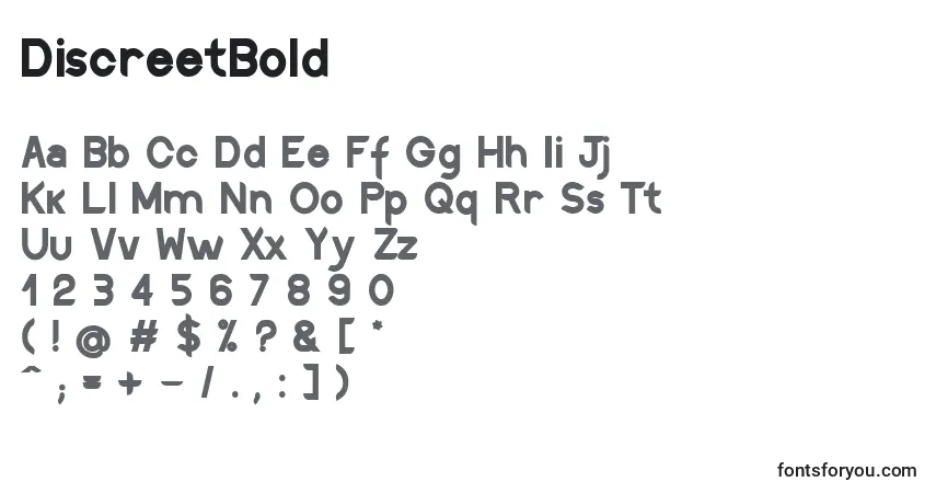Шрифт DiscreetBold – алфавит, цифры, специальные символы