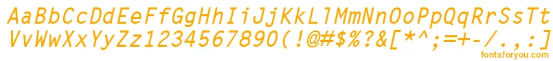 LetterGothicMtBoldOblique Font – Orange Fonts on White Background