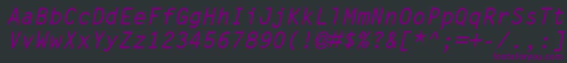 Шрифт LetterGothicMtBoldOblique – фиолетовые шрифты на чёрном фоне