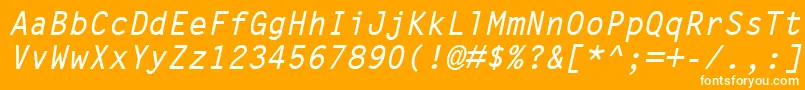 LetterGothicMtBoldOblique Font – White Fonts on Orange Background