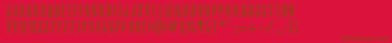 TorchwoodShadow Font – Brown Fonts on Red Background