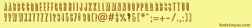 TorchwoodShadow Font – Brown Fonts on Yellow Background