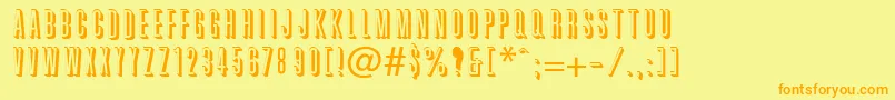 TorchwoodShadow Font – Orange Fonts on Yellow Background