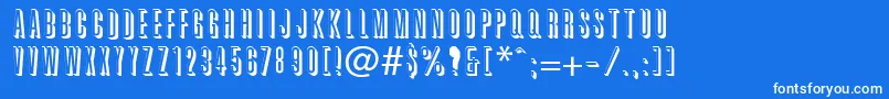 TorchwoodShadow Font – White Fonts on Blue Background