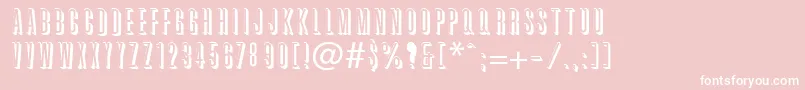 TorchwoodShadow-Schriftart – Weiße Schriften auf rosa Hintergrund