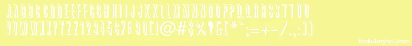 TorchwoodShadow Font – White Fonts on Yellow Background